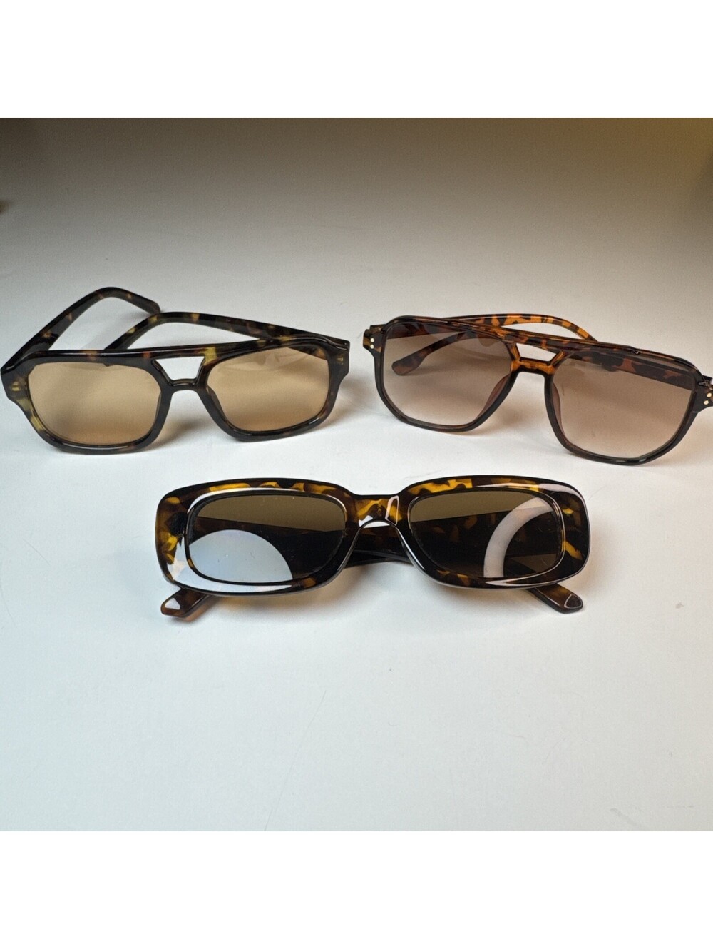 Retro Tortoiseshell Sunglasses Lot Of 3 Aviator Womens Mens Shades Brown Unbrand